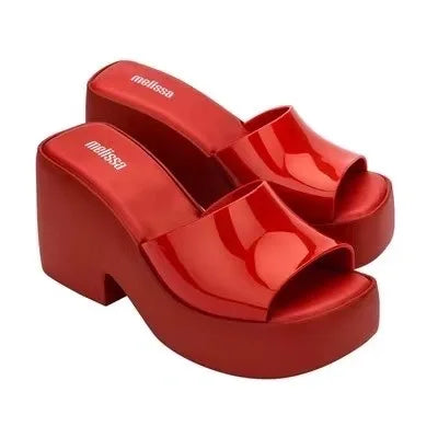 Mini Melissa Platform Soft Eva Slippers Women Fashion Flip Flop Home Shoe Bathroom Non-Slip Slides Indoor Outdoor Sandals