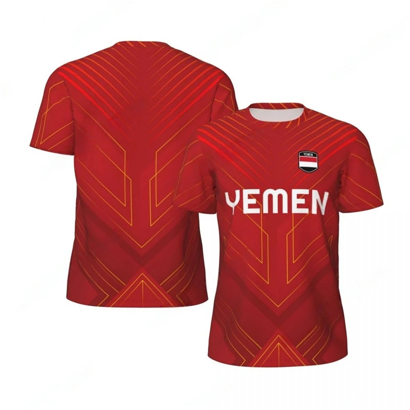 Fashion Yemen Flag Graphic Football T Shirts Summer Trend 3D National Emblem Printed T-shirts Casual Oversized Sports Tees Tops