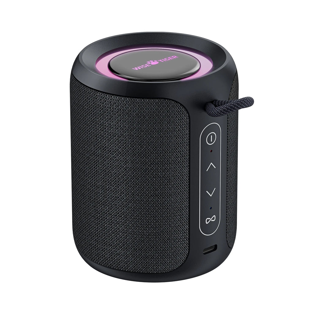 WISETIGER DEEYAPLE P1S Black 15W Mini Portable Sound Box IPX7 Waterproof Bass Boost TWS Dual Pairing BT5.3 Wireless Speaker