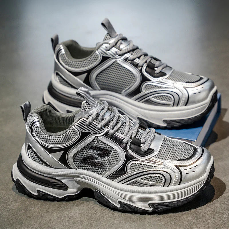 Men's Dad Shoes Breathable Mesh Upper Heightening Thick Bottom Casual Sports Shoes Summer Autumn Winter Spring Seasonal Wear