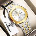 POEDAGAR Top Fashion Square Watch For Woman Luminous Waterproof Date Week Ladies Watch Stainless Steel Women's Quartz Wristwatch