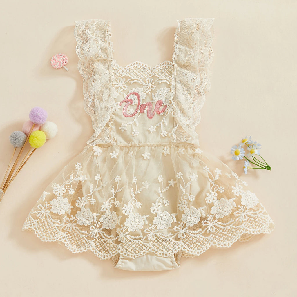Fashion Spring Newborn Baby Girls Summer Romper Dress Sleeveless Strawberry Embroidery Lace Tulle Patchwork Romper Jumpsuit