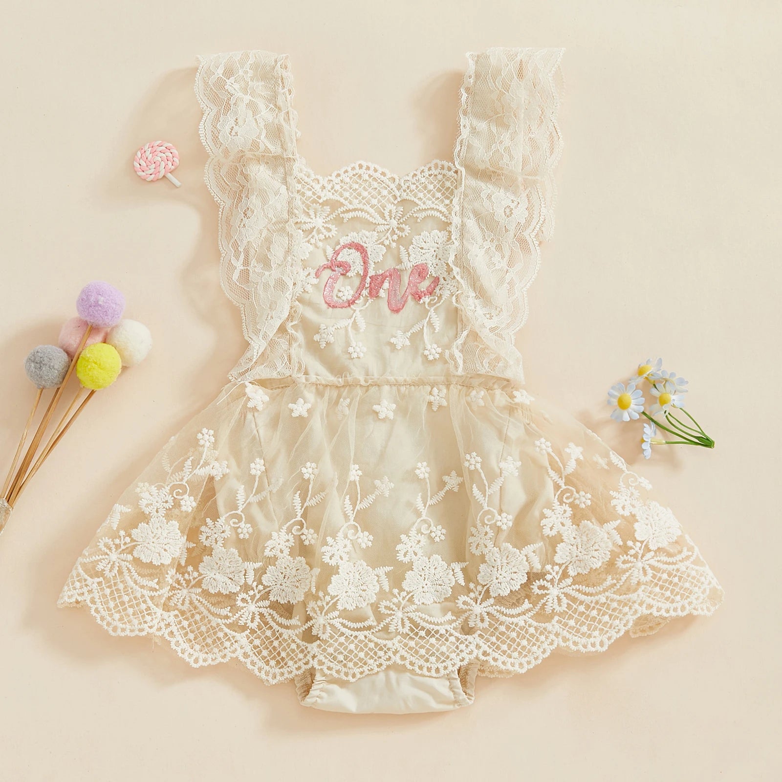 Fashion Spring Newborn Baby Girls Summer Romper Dress Sleeveless Strawberry Embroidery Lace Tulle Patchwork Romper Jumpsuit