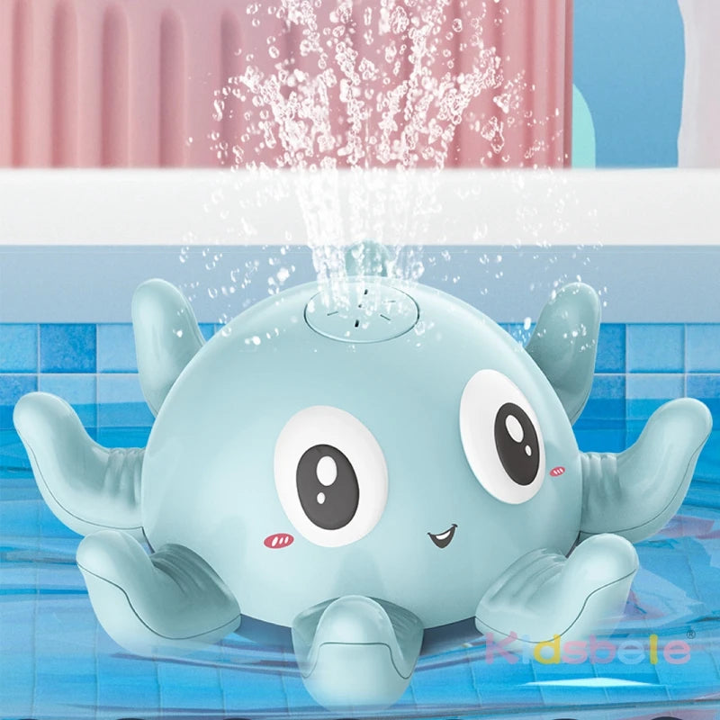 Octopus Sprinkler Bath Toy for Kids LED Light Up Induction Floating Water Spray Toddlers Pool Shower Gift