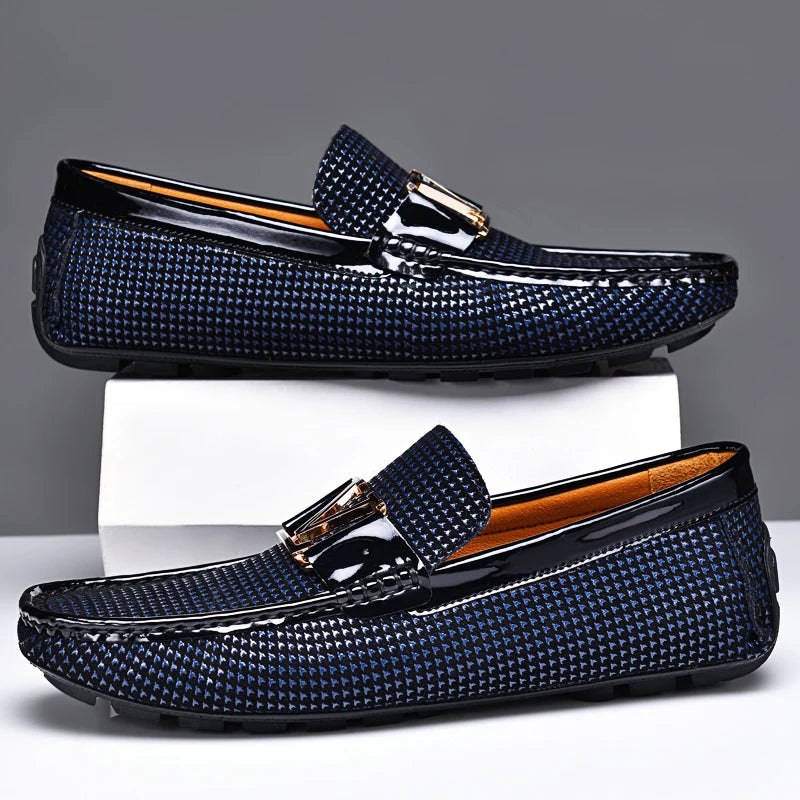 YRZL Mens Slip On Shoes 2025 Leather Loafers Men Casual Breathable Comfortable Lightweight Anti-Slip Driving Shoes For Men