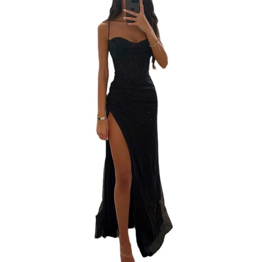 Faionable Strapl Split Dr for Women Street Sle One oulder Svel Gown Perfect for Par Hosts Spring Autumn W...