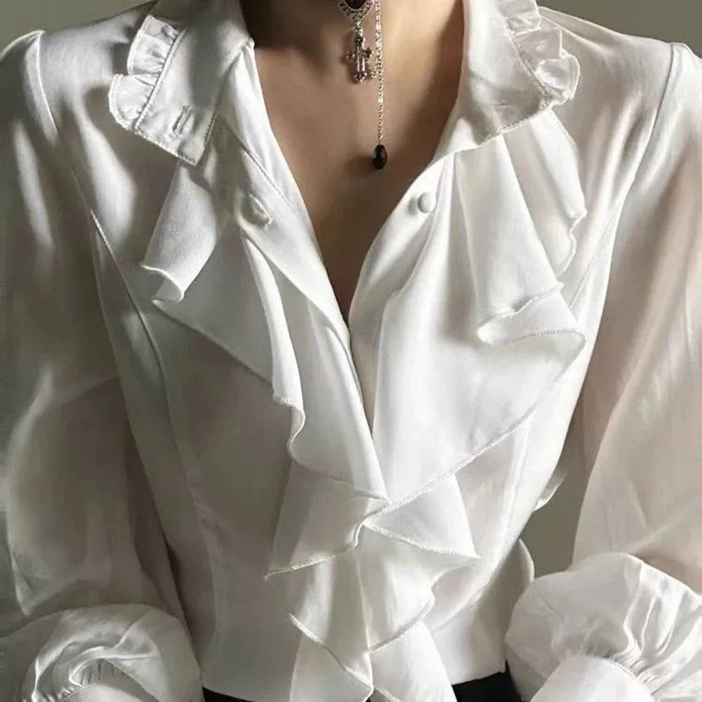 Summer New Men's Solid Color Long-Sleeved Shirt French Retro Fashion Trend Leisure Loose Breathable Unisex Niche Men's Tops