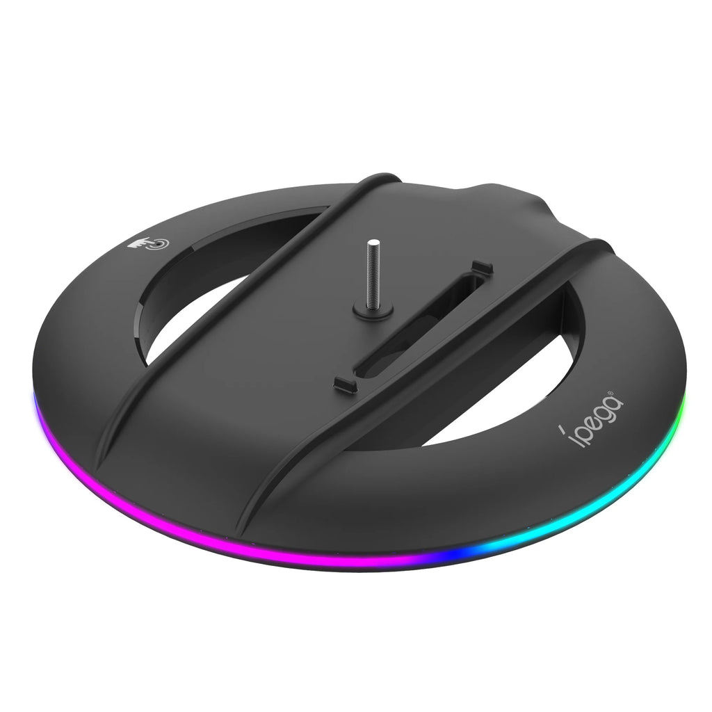 IPEGA Vertical Stand P5S025SH for PS5 Slim Disc&Digital with 14 Light Mode, Cool RGB Base Stand  for PS5 Slim Console