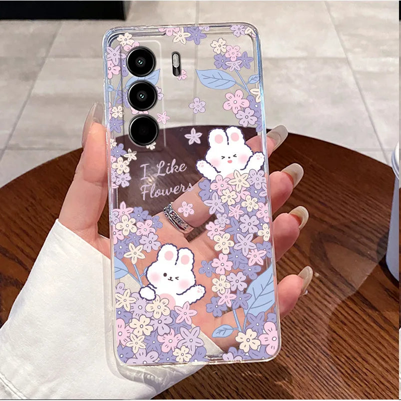 For Itel Power 70 P673L Case Clear Luxury Cute Love Rabbit Funny TPU Soft Silicone Phone Casing For Itel P70 Power70 Back Cover
