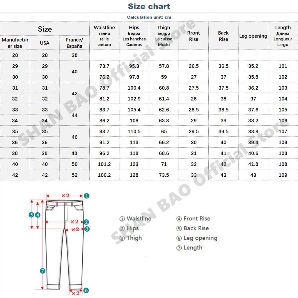 SHAN BAO 2022 autumn spring fitted straight stretch denim jeans classic style badge youth men's business casual jeans trousers