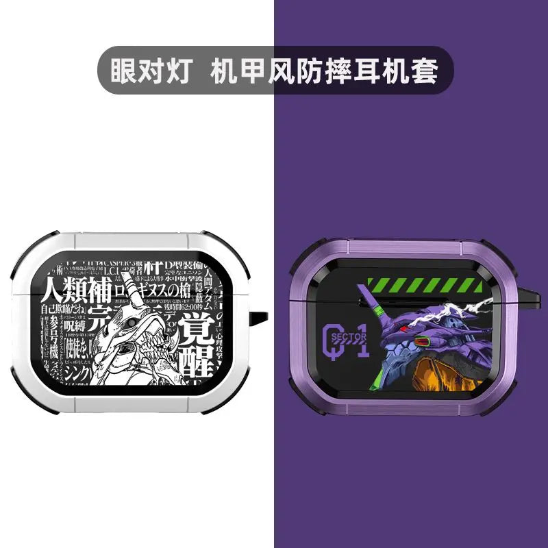NEON GENESIS EVANGELION EVA-01 TEST TYPE AirPods Pro 1 2 3 4th Gen Earphone Cover Creative High Value Cartoon Earphone Case