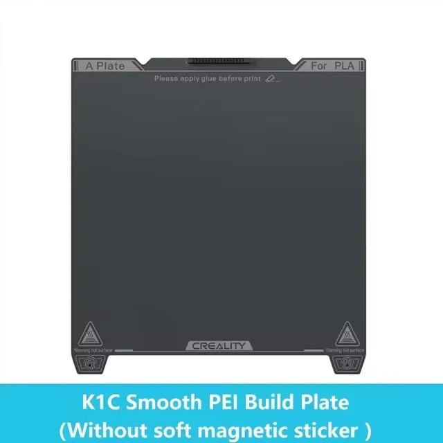 Creality K1C Smooth PEI Build Plate Kit 3D Printer Heat and Wear Resistance Spring Steel Plateform Print Bed with Wipe Nozzle