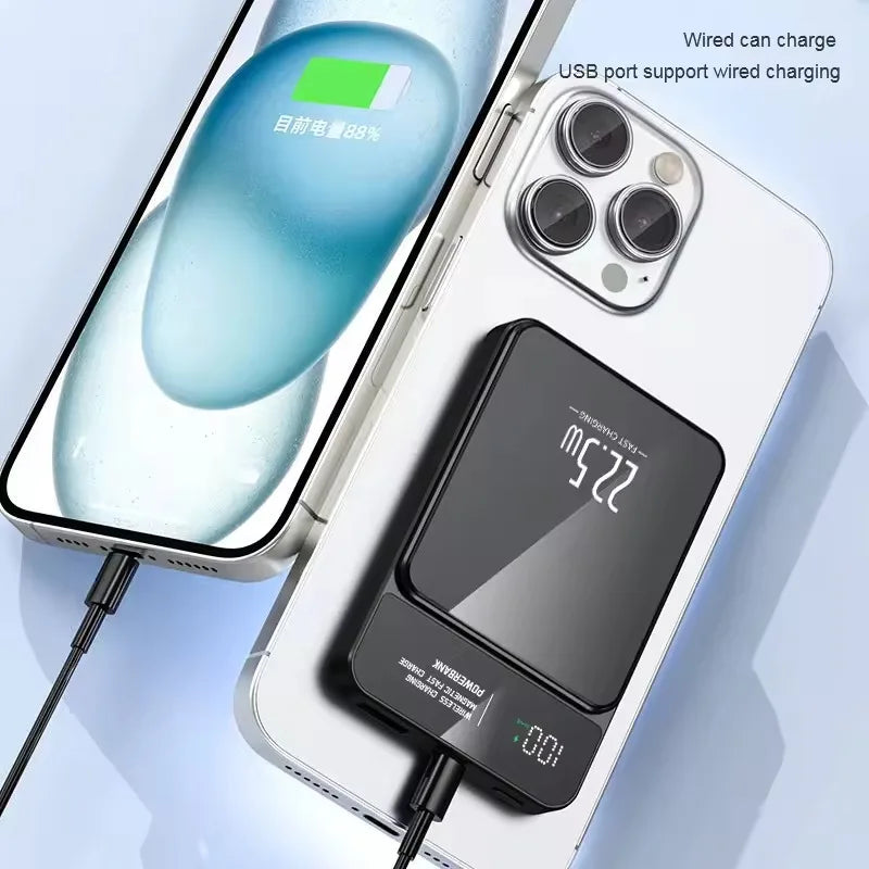 For IPhone Huawei and Xiaomi 22.5W 20000mAh Fast charging Magnetic Wireless Small Portable Power Bank Is Suitable Batterypacks