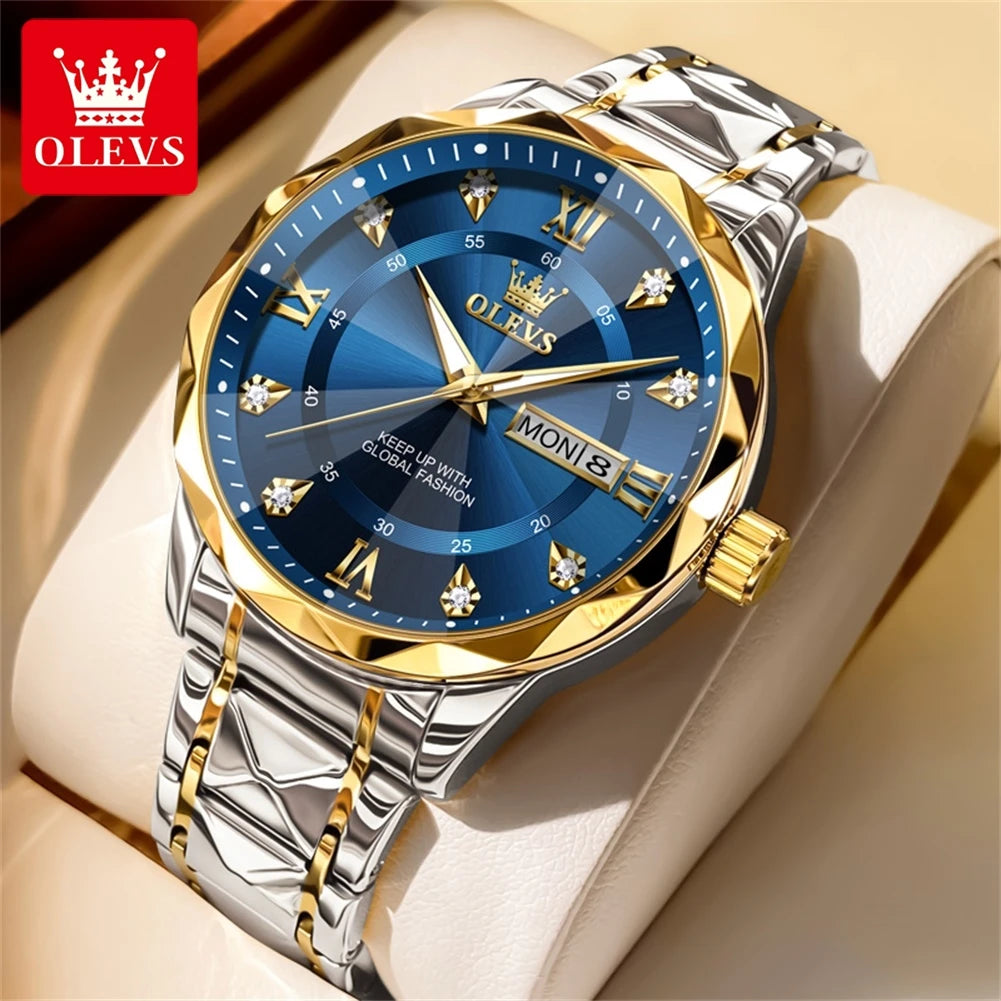 OLEVS High Quality Luxury Quartz Watch for Men New Original Fashion Male Watch Waterproof Calendar Luminous Men's Wrist Watches