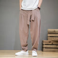 Spring Cotton Linen Pants Men Elastic Waist Casual Harem Pant Loose Sweatpants Traditional Chinese Trousers pantalons homme