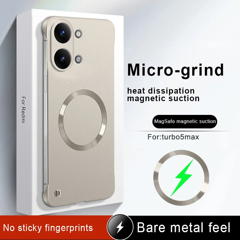 For POCO X8 pro/X8 pro Max Case Luxury Frameless Metal Magnetic PC Cover For POCO X8 PRO MAX Shockproof Bumper Funda
