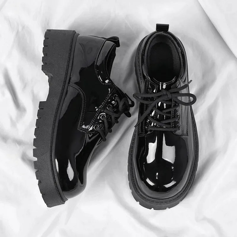 2026 Men's Shoe Fashion Patent Leather Derby Shoes Exquisite Business Dress Shoes for Man Designer Platform Shoes Zapatos Hombre