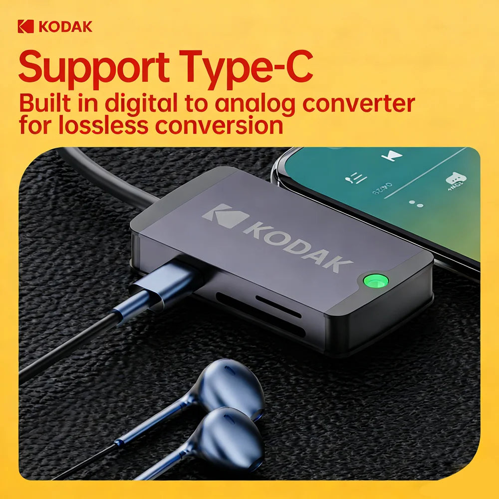 KODAK USB C Hub USB3.0 Type-c Ports with MicroSD Card Adapter SD Card Reader for phones Tablets MacBook Laptops(Requires OTG)