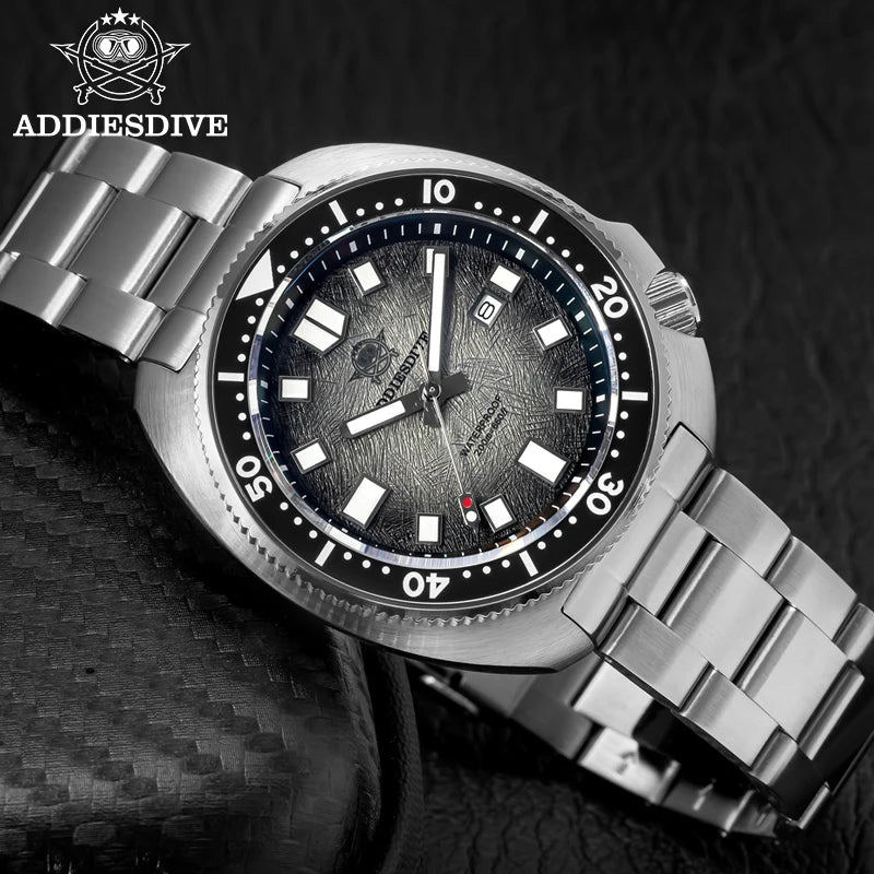 ADDIESDIVE Men Watch Sapphire Glass AR Coated Quartz Watches Luminous 200m Waterproof Turtle Diver Watch Reloj Hombre AD2511
