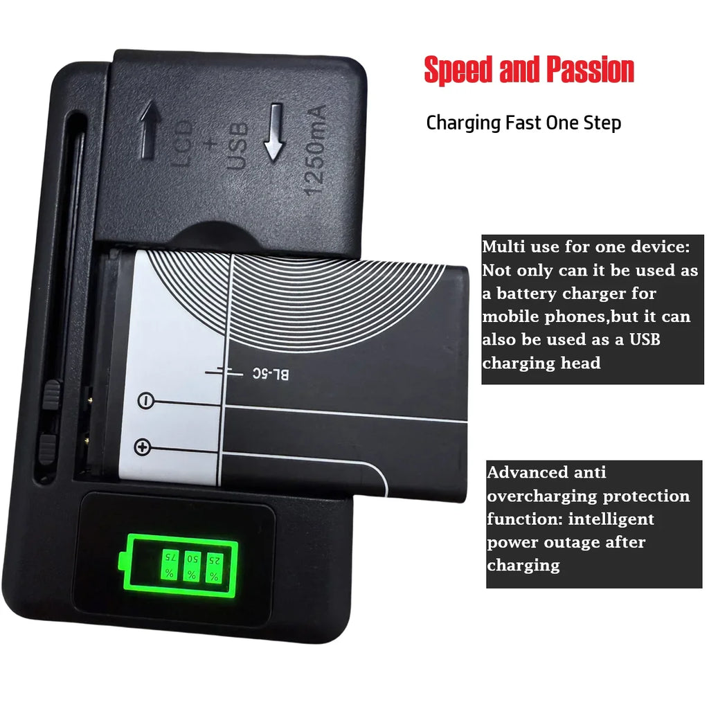 Brand New Universal Mobile Battery Charger EU US Plug LCD Indicator Screen Charging USB-Port Adapter Cell Phone Chargers