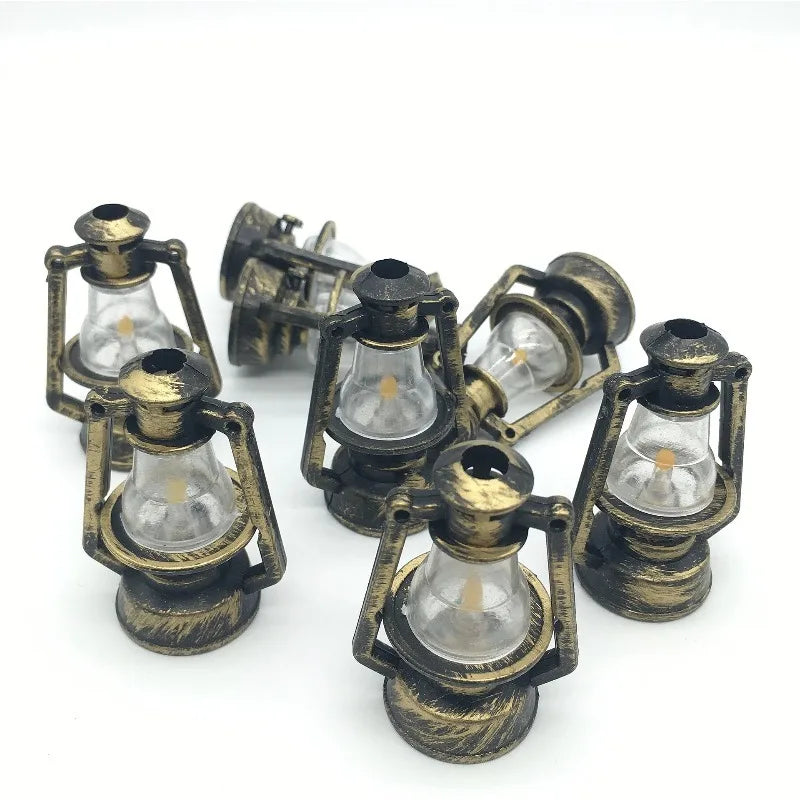 10/5Pcs  1:12 Retro Mini Lamp Ornaments Dollhouse Accessories Mini Photo Props Lantern Micro Landscape Decor Scene Decor Crafts