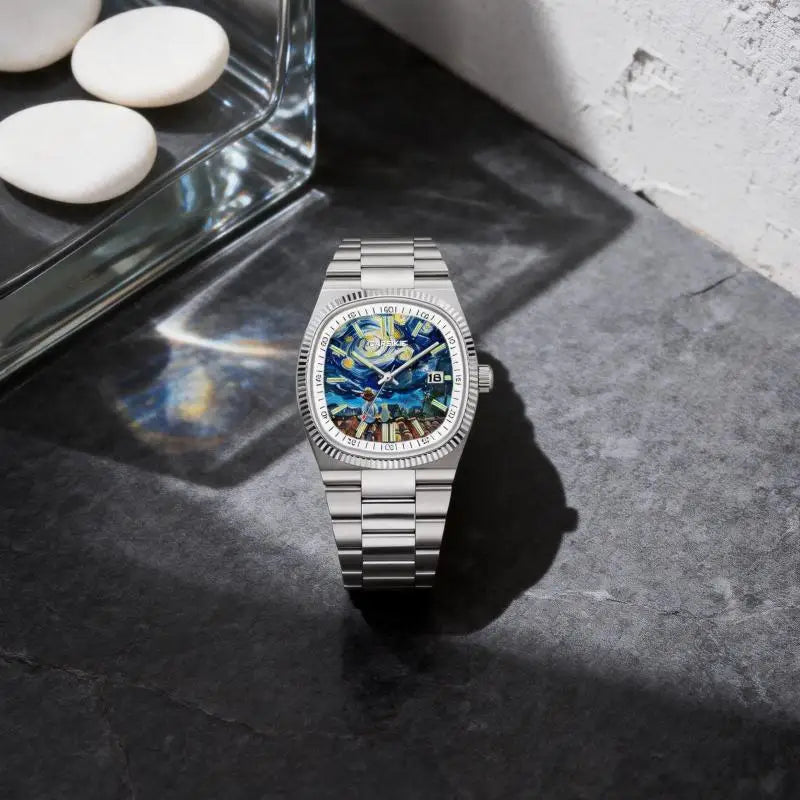 New Square Men's Abstract Art Dial Trendy Retro Luxury Quartz Watch with Multiple Street Style Faces Punk Design Gift