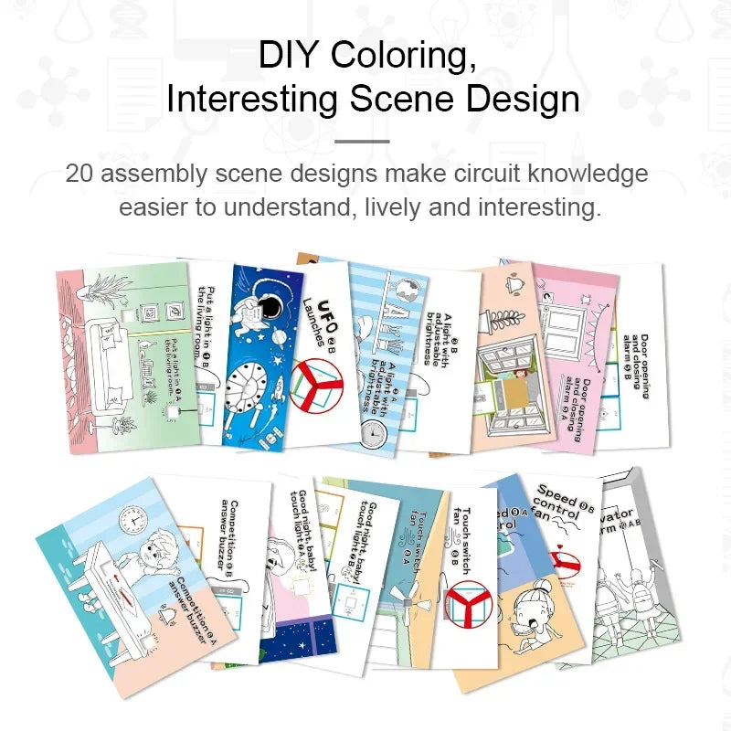 STEM Physical Science Experiment Electronic Building Blocks Logical Thinking Training circuit kit Set Educational Toys Children