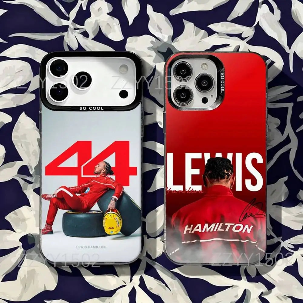 44 L-Lewis Hamilton F1 For iPhone 17,16,15,14,13,12,X,8,Pro,Max,Plus,SE4,Air,Mini Anti-Slip Black IMD Matte Case