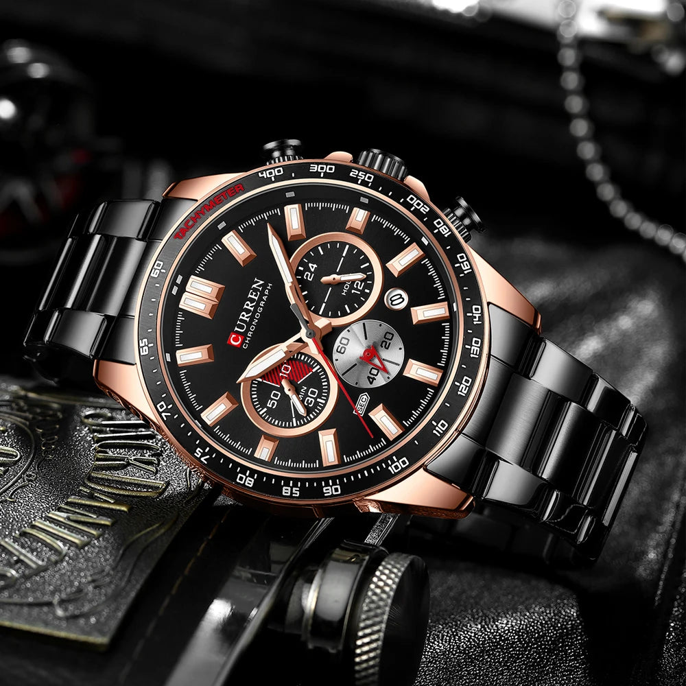 CURREN Brand Design Luxury Business Multifunctional Men's Quartz Chronograph Classic Fashion Sports Luminous Clock Montre Homme