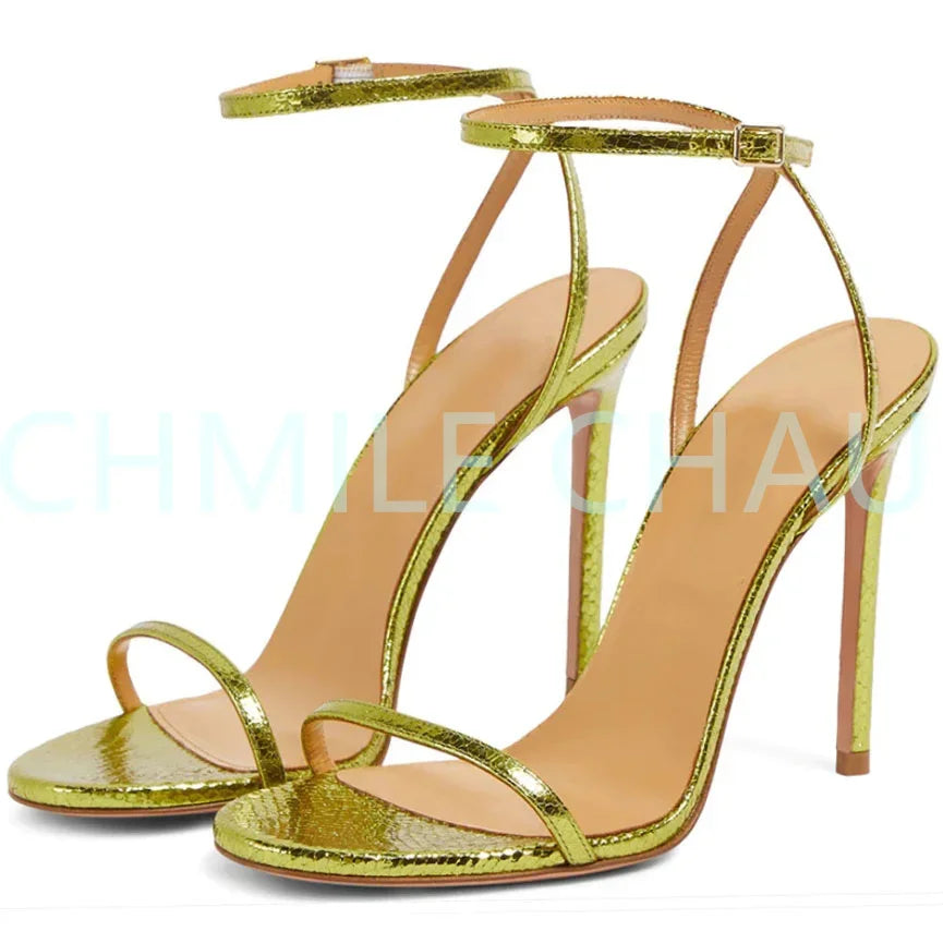 【Measure your feet length before order】Elegant Luxury Designer Women Sandal High Heel Sexy Banquet Sandálias Femininas 13-CHC-32