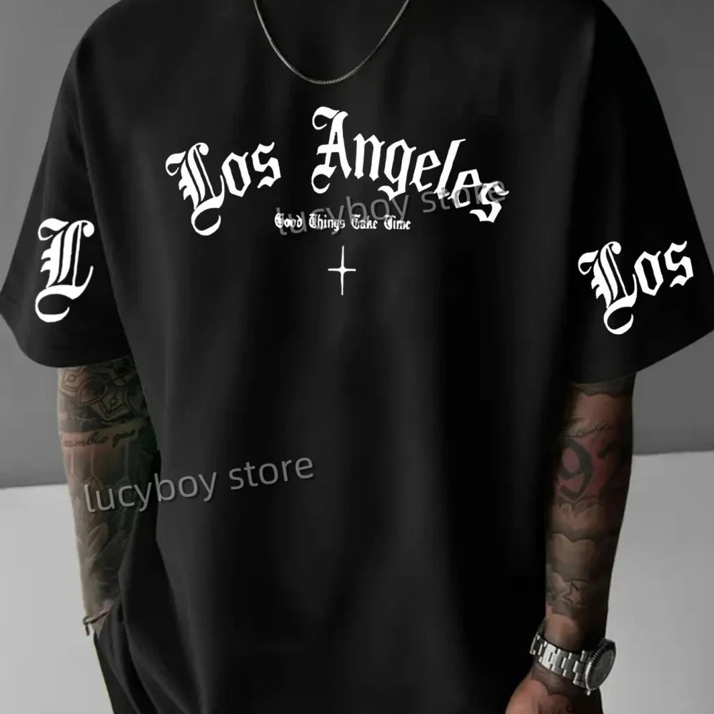 2025 LOS ANGELES  Print Mens  Jersey T-shirt Man Short Sleeve Sport Football T-Shirt  PLUS size round neck Tees Men Clothing