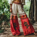 Fashionable Retro Summer Ethnic Style Printed Straight Leg Pants 2025 Women's Loose Wide Leg Pants Casual Pants For Women