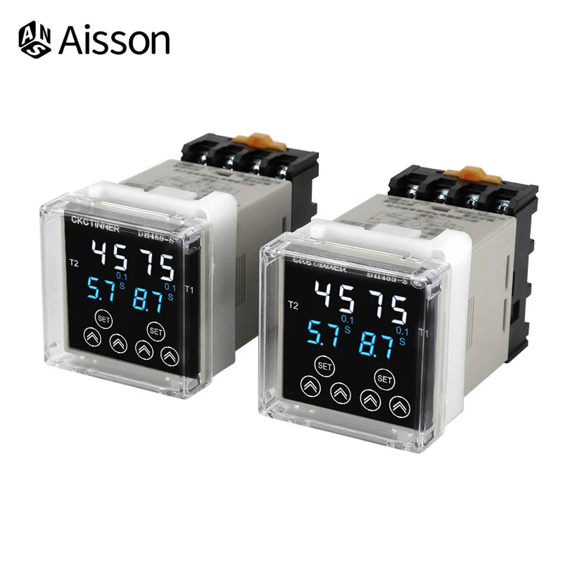 New DH48S Digital Delay Time Relay Precision Programmable Cycle DH48S-S 1Z 2Z Series AC220V DC24V DC12V With Socket Base