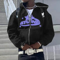 Zip Up Hoodies Cardigan Hooded Warmth Sweatshirt Aesthetics Letter Print Trend Casual Hip Hop Y2k New Sweatshirts Men's Clothing