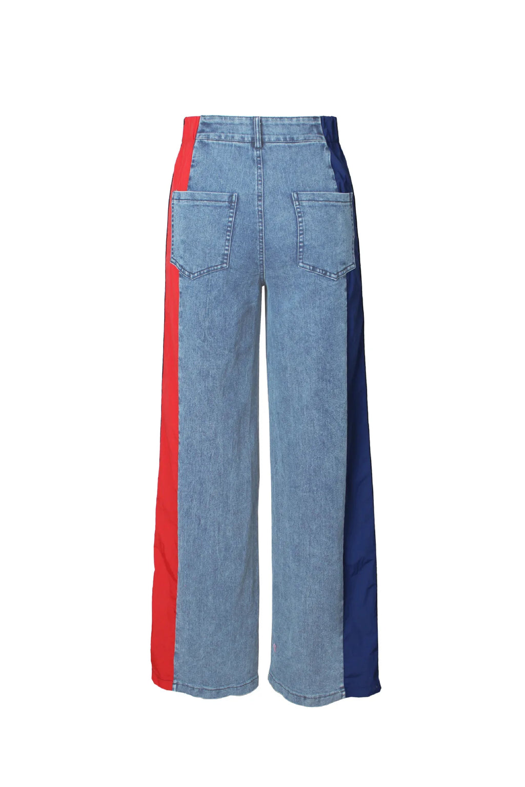 Denim Pants Women Patchwork Spliced Long Pant Mom Straight Button High Waist Casual Jeans Trousers Pocket Lady Y2k Autumn