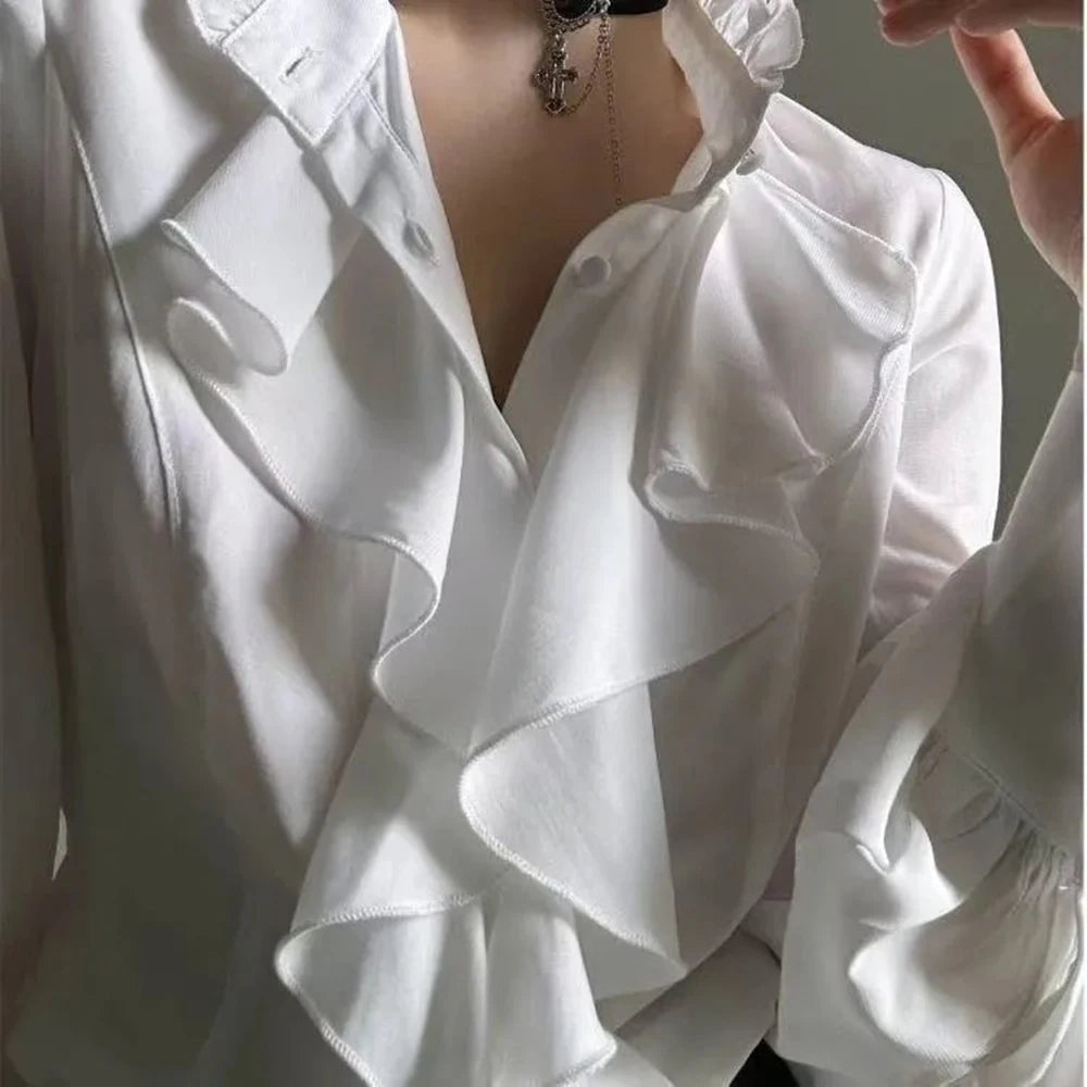 Summer New Men's Solid Color Long-Sleeved Shirt French Retro Fashion Trend Leisure Loose Breathable Unisex Niche Men's Tops