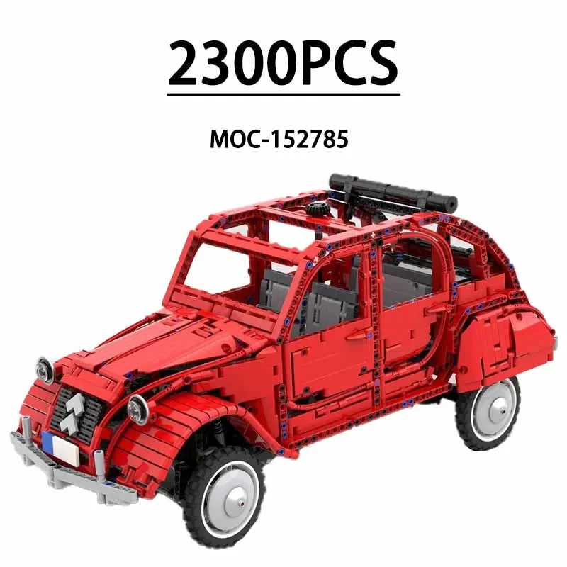 Classic Racing 2CV MOC-152745/152785 Car Building Block Toy Model Assembly Puzzle Toy Birthday Gift Christmas Gift for Kids