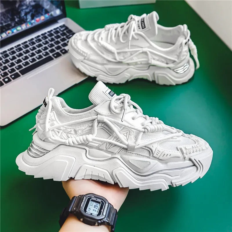 Men Shoes Men's Casual Shoes Male Mesh Sneakers Classics Man Leisure Shoes Fashion Comfortable Flats Sock Shoes Thick Sole Suede