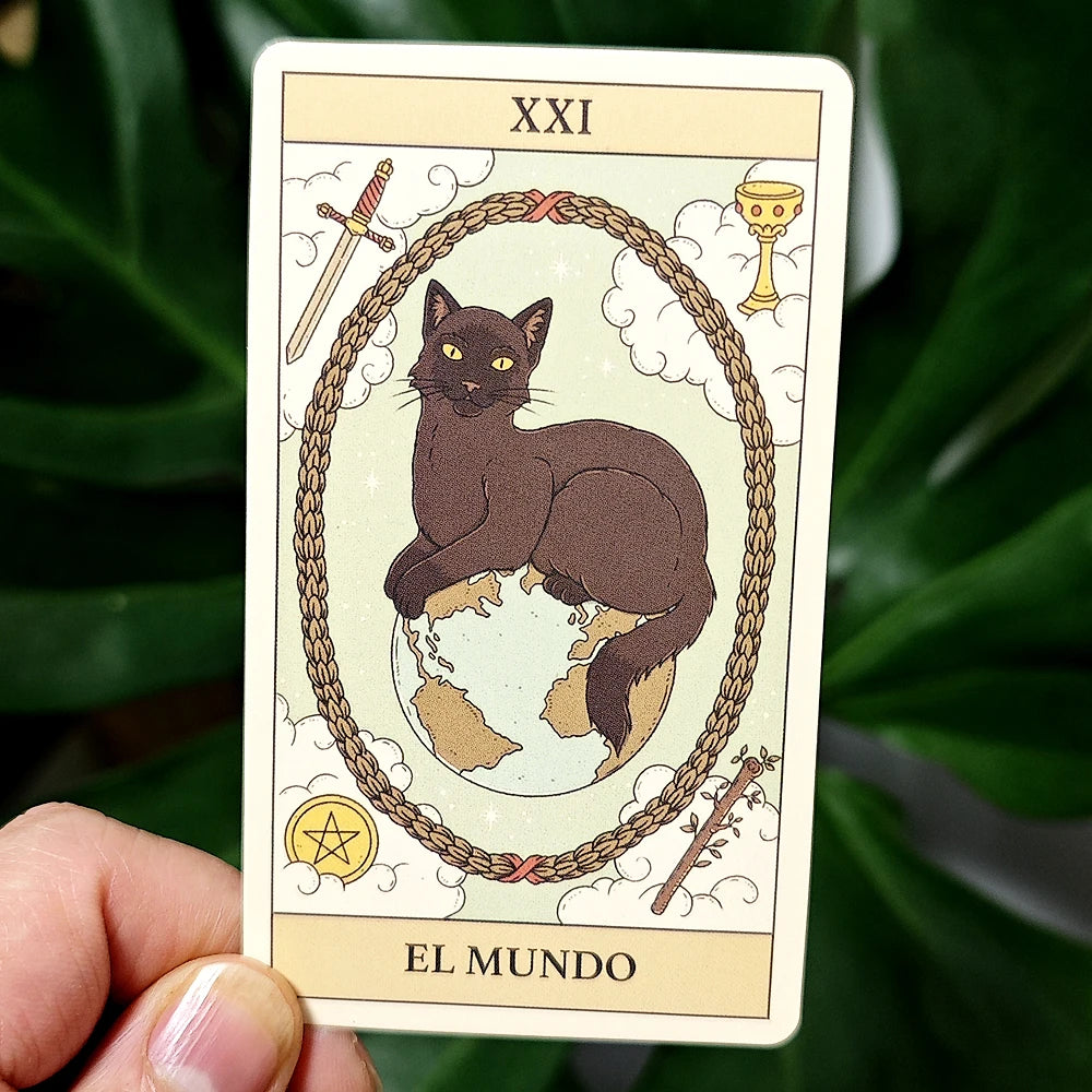 Cats Rule The Earth Tarot 78-Card Deck 10.3*6cm for The Feline-Obsessed Spanish Edition
