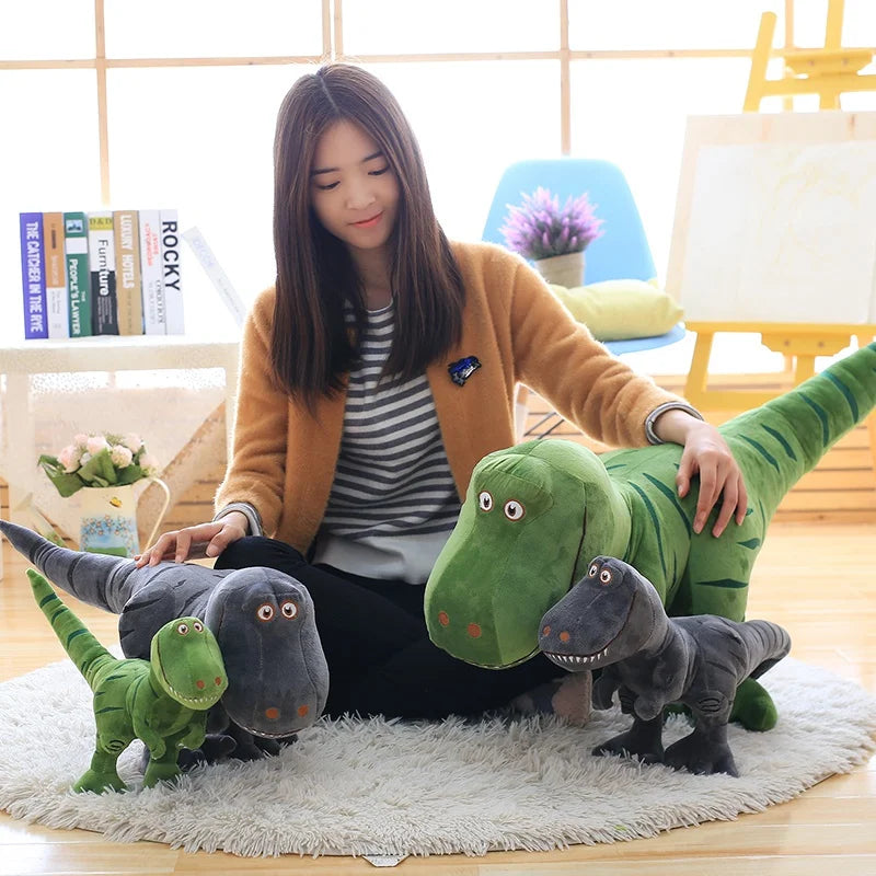 New 40-100cm Dinosaur Plush Toys Cartoon Tyrannosaurus Cute Stuffed Dolls Printing for Kids Children Boys Birthday Gifts Decor