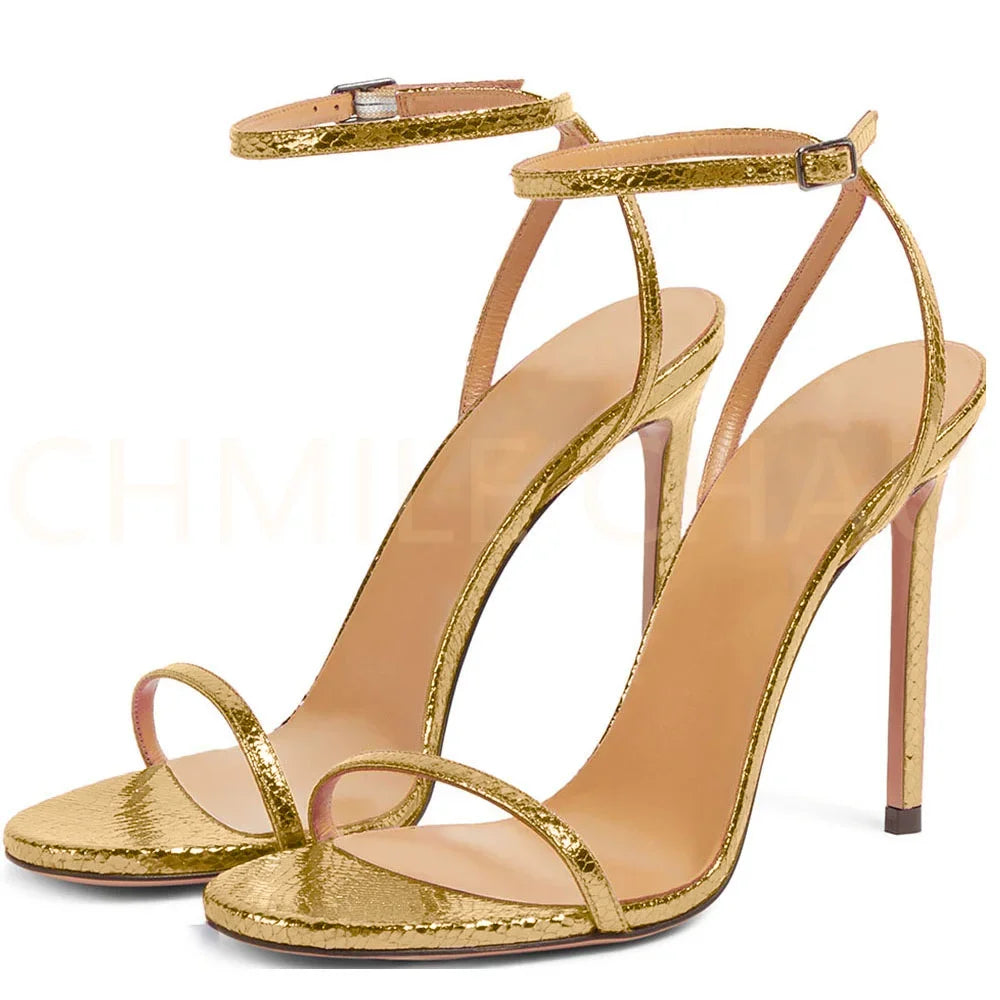 【Measure your feet length before order】Elegant Luxury Designer Women Sandal High Heel Sexy Banquet Sandálias Femininas 13-CHC-32