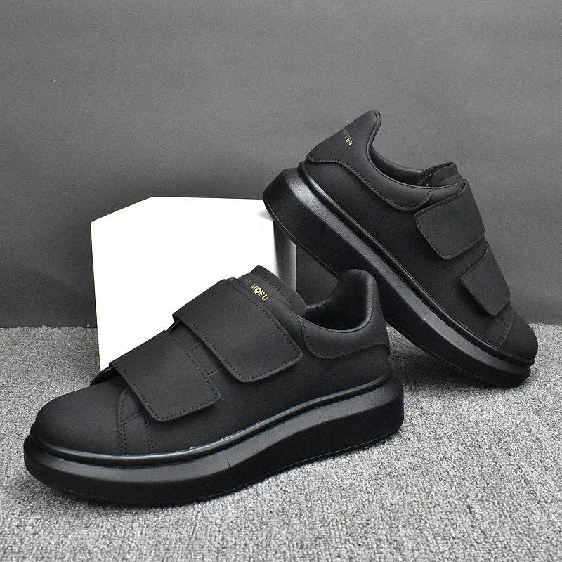 Sneakers Casual Men Air Cushion White Shoes Fashion Microfiber Leather Breathable Increased Internal Flat Platform Board Shoes