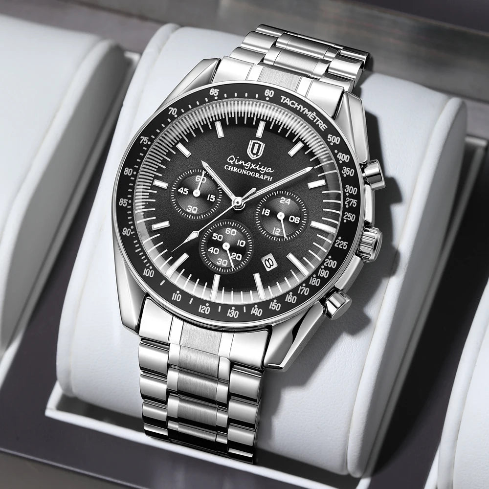 New Men Watch Calendar Business Quartz Watches Mens Top Brand Luxury Sport Waterproof Luminous Stainless Steel Man Wristwatches