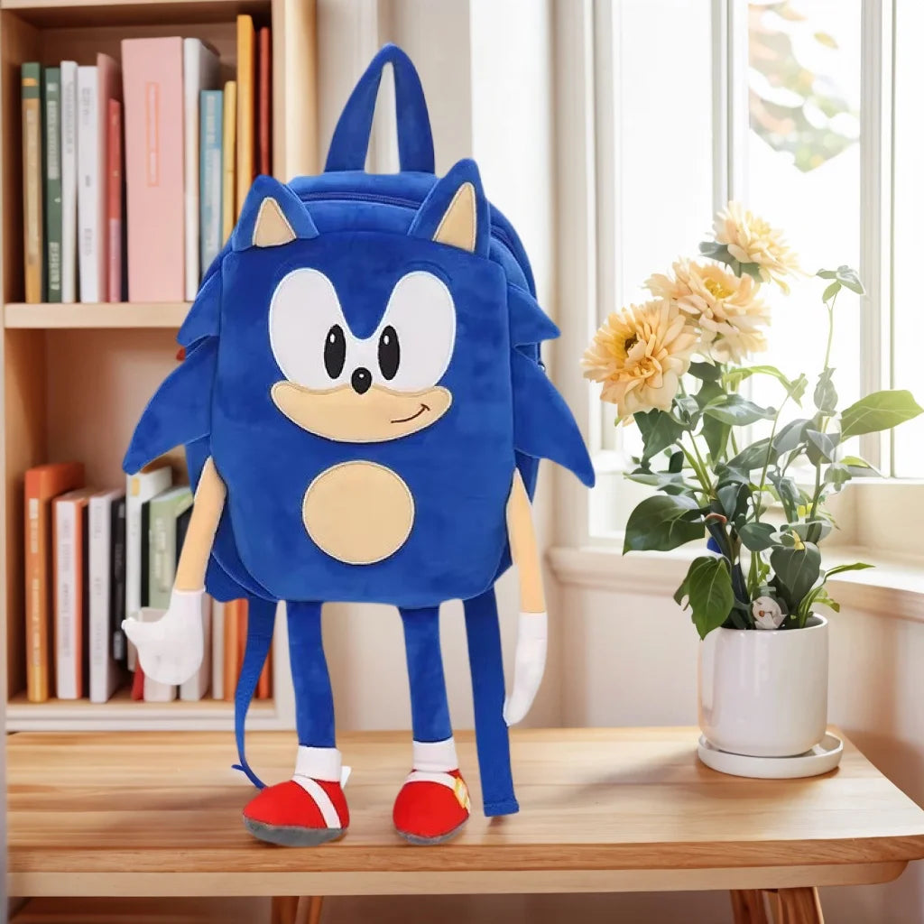 Sonic Plush Backpack Supersonic Mouse Hedgehog Sonic Kid Nak Doll Soft Stuffed Plush Children's Christmas Toys Birthday Gifts