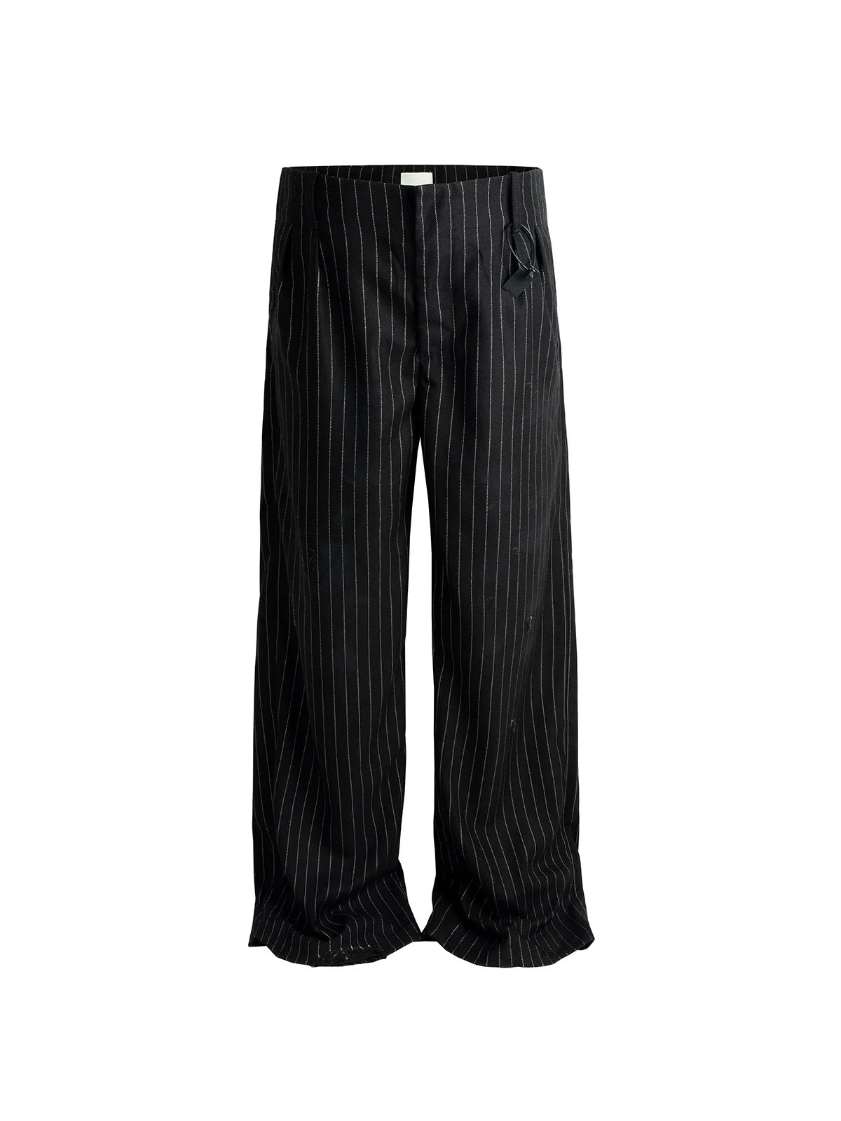 MIJKO Stripe Printed Spliced Suit Trousers Men and Women Casual Straight Pants 2025 New