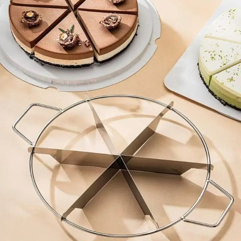 Party Perfect Cake Divider One-Press Stainless Steel Tool for Even 4-10 Slices Ideal for Birthday Cakes Pizzas Any Round Pastry