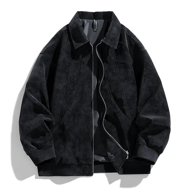 Autumn Oversize Bomber Jacket Men Zip Up Baggy Coat Fashion Korean Streetwear High Quality Outerwear Clothing Male Plus Size 3XL