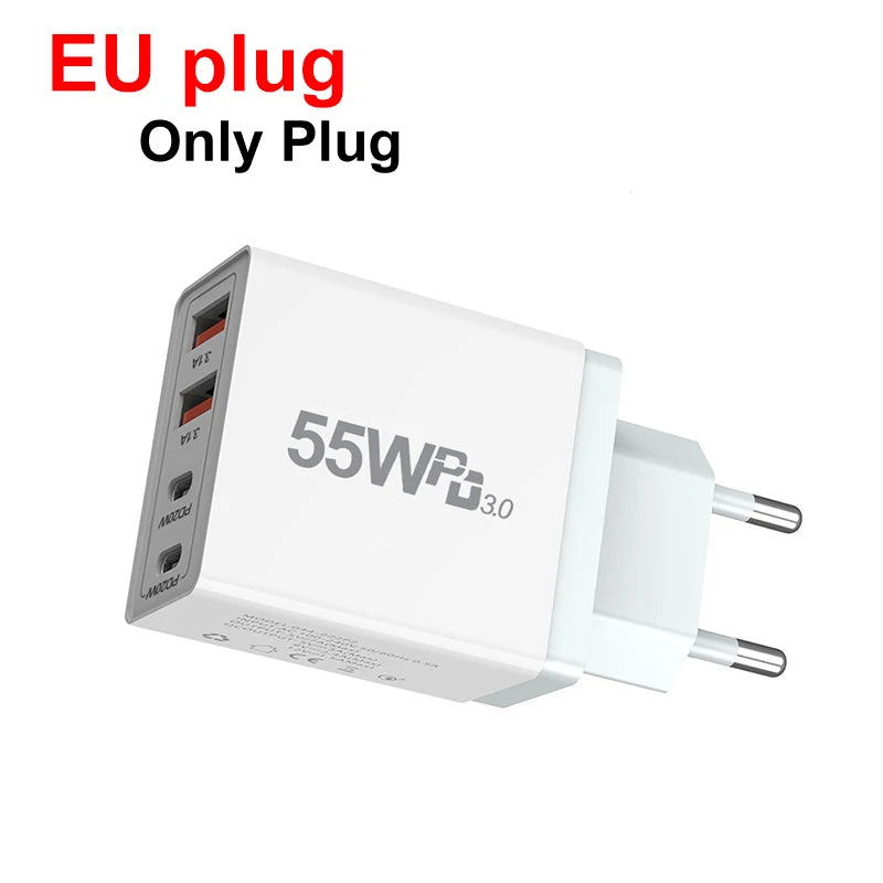 EU/US/UK/AU Plug USB Charger Quick Charge 3.0 For Phone Adapter For iPhone 13 Pro Max Portable Wall Charger Fast Charger type c