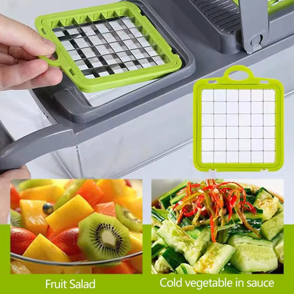 14/16 in 1 Multifunctional Vegetable Chopper Handle  Grate Food Chopper Kitchen Vegetable Slicer Dicer Cut Potato Shredder