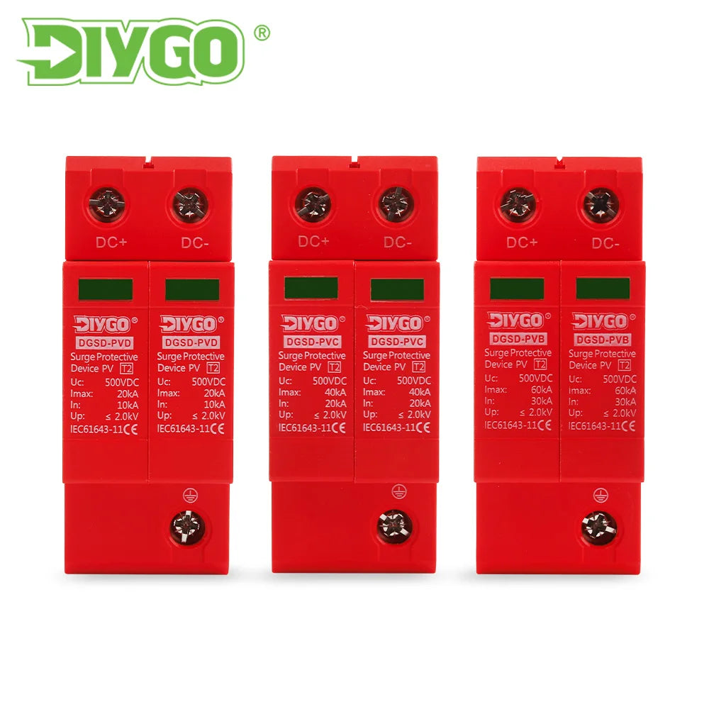 DC SPD Surge Protector Device lightning 20ka 40ka 60ka 2P 500V 600V 800V 1000V for Pv Solar System Low-voltage Arrester Device